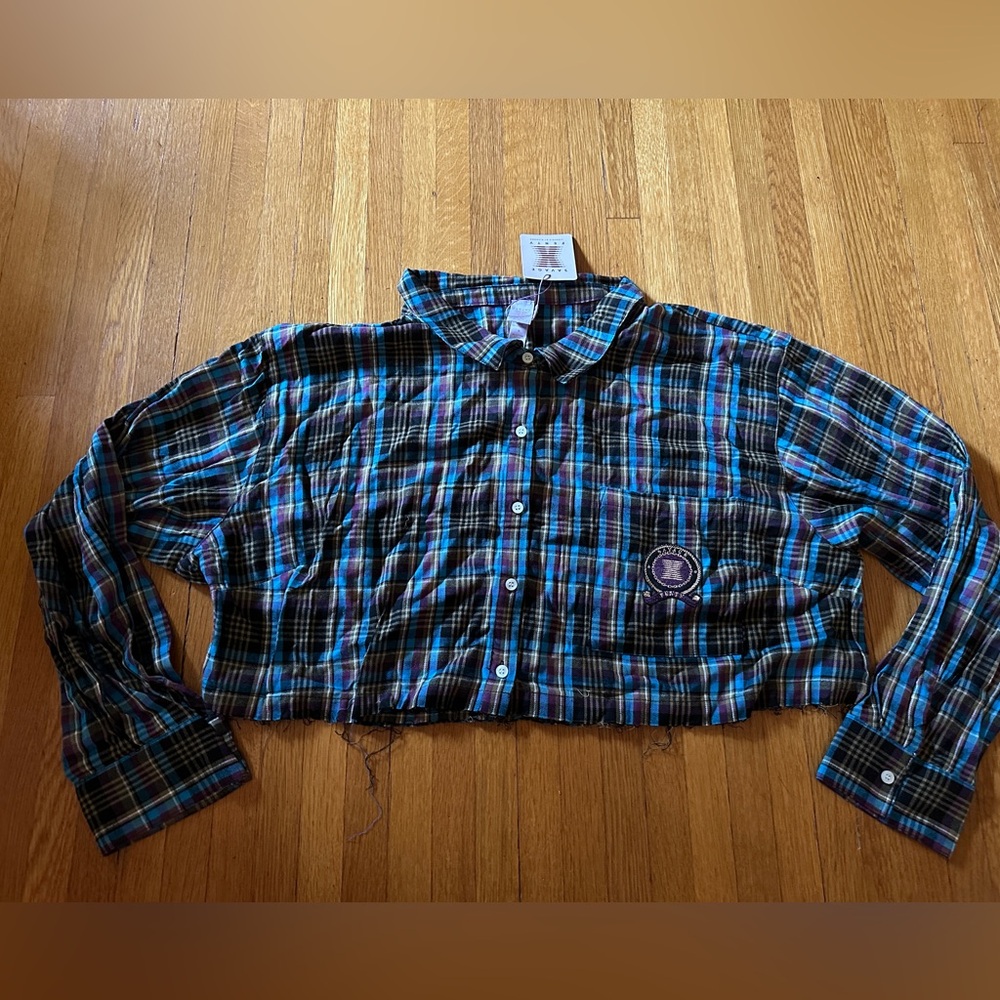 Savage X Fenty Canterbury Plaid Cropped & Raw Edge Cropped Top, Size 3x, NWT